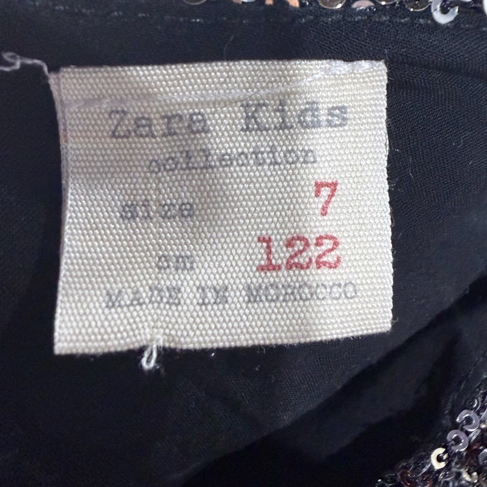 2/$20 Girls Zara Sequin Short Sleeve Black and Animal Print Holiday Dress - Picture 6 of 6